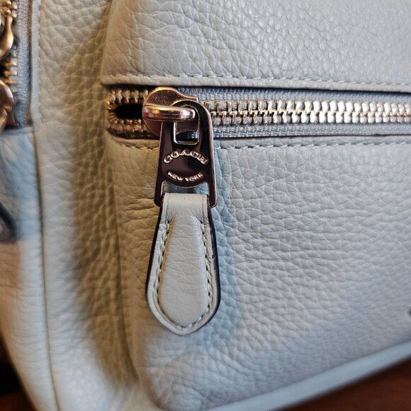 COACH Pebbled Leather Medium Charlie Backpack - Light blue - Picture 3 of 5